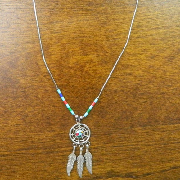 Navajo Pierced Earrings Necklace Set Sterling Silver Turquoise Vintage - Picture 10 of 14